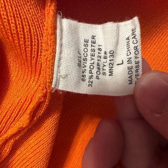 Anthropologie orange sweater tank- size L - Picture 6 of 7